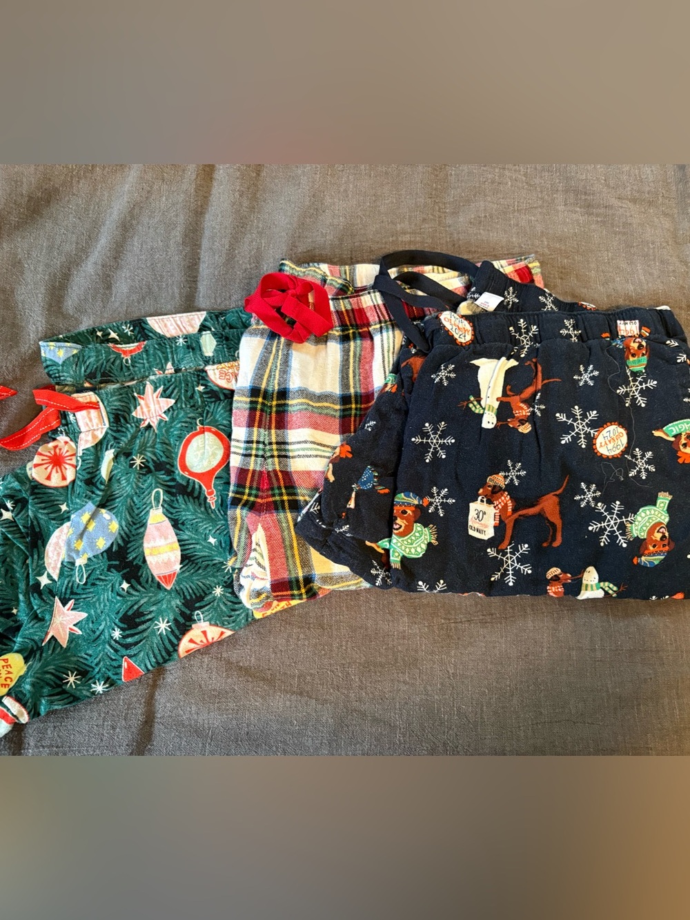 Old Navy Kids Pajama Bottoms - Navy, Green, Red, White Plaid & Holiday Prints